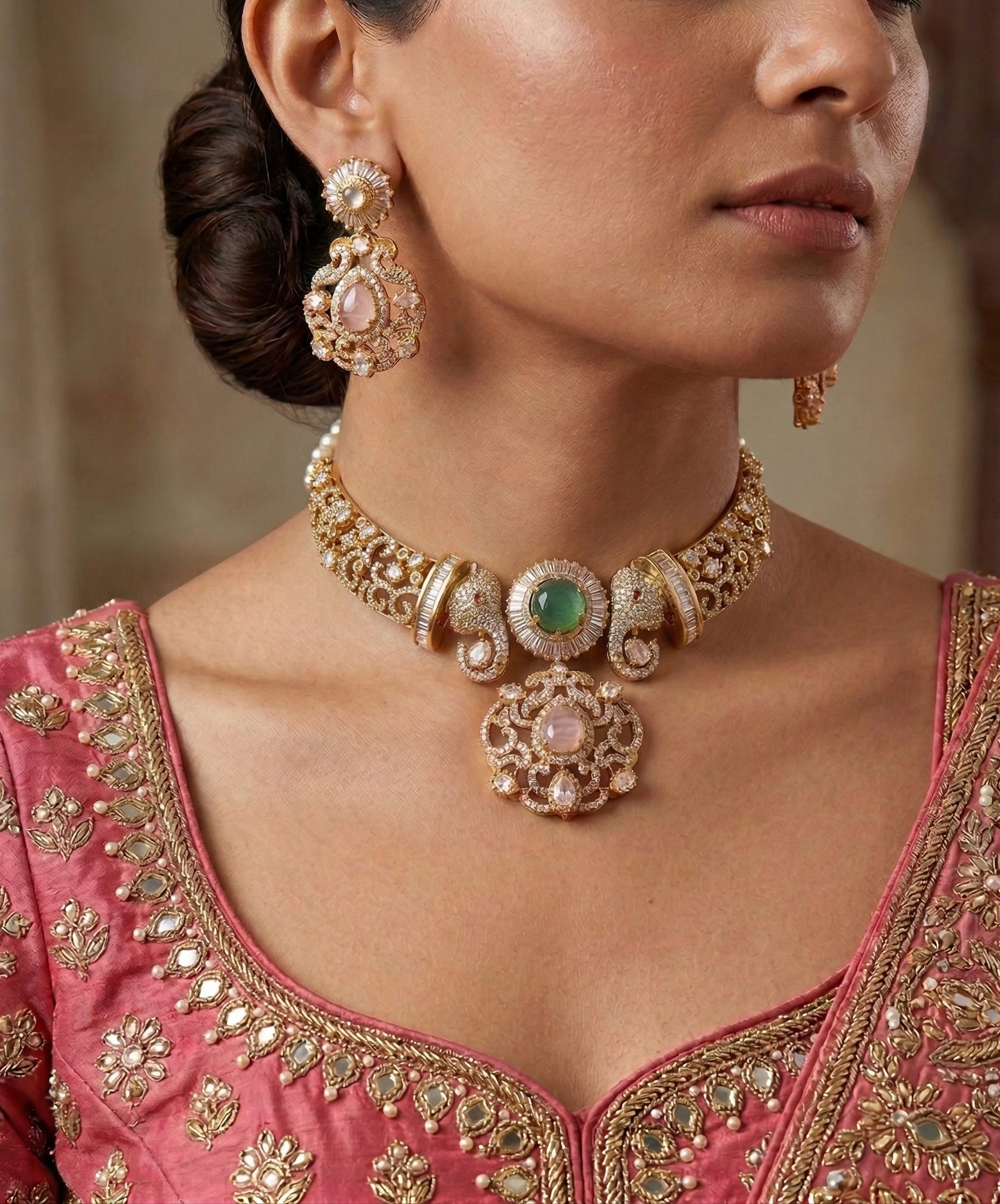 Gajanan American diamond necklace
