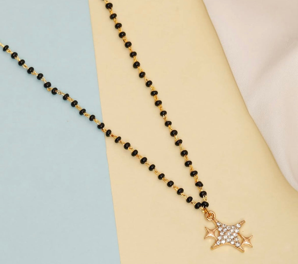 Tara N Tripti Designs - TNT AD Star Mangalsutra for Women, Golden AD star necklace