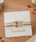 Evil Eye Infinity Bracelets for Women | Mangalsutra Bracelet and Pearl Bracelet| Pack of 2