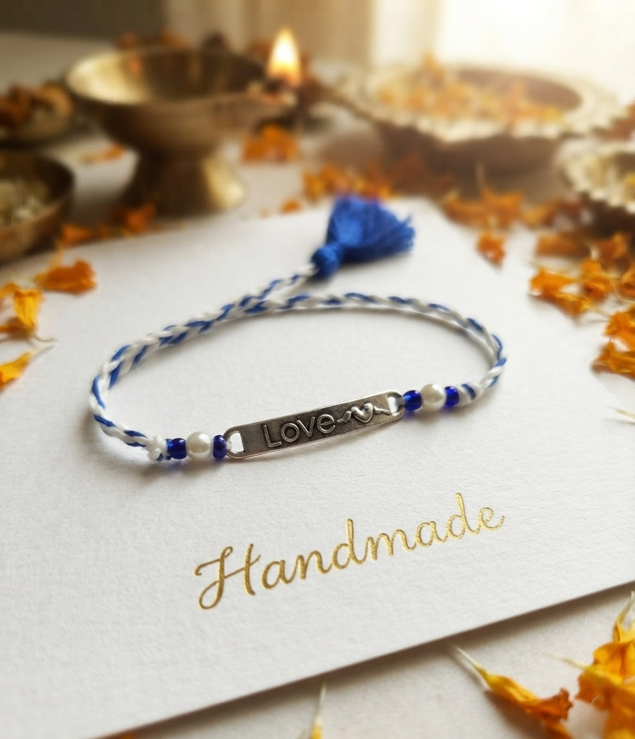 Love rakhi for brothers | Silver color rakhi for brothers