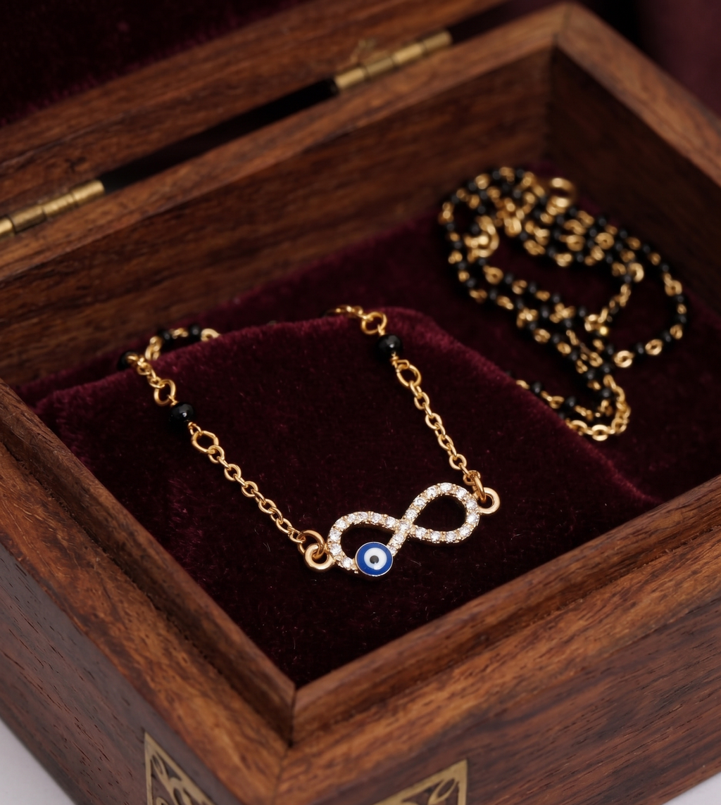 Tara N Tripti Designs - TNT AD Mangalsutra for Women, Evil Eye Infinity pendant necklace