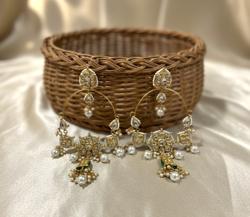 Meenakumari long chandbali earrings