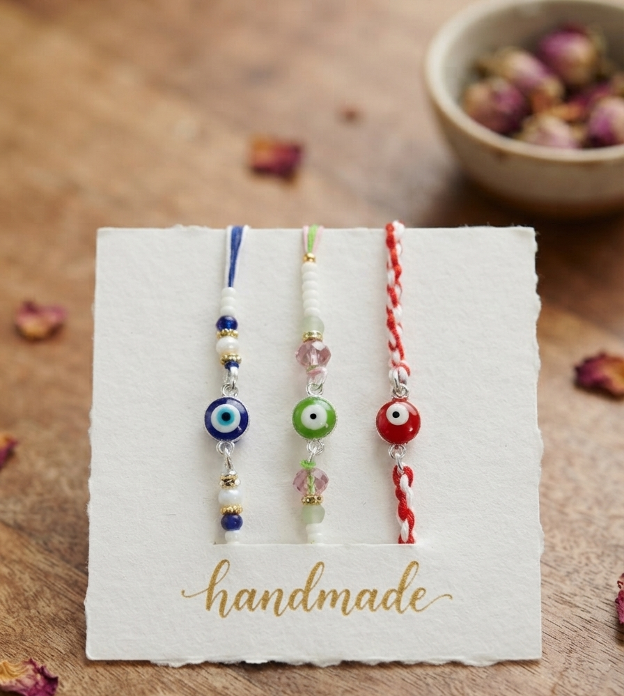 Evil eye rakhis for kids- Pack of 3| Rakhis for Tiny hands