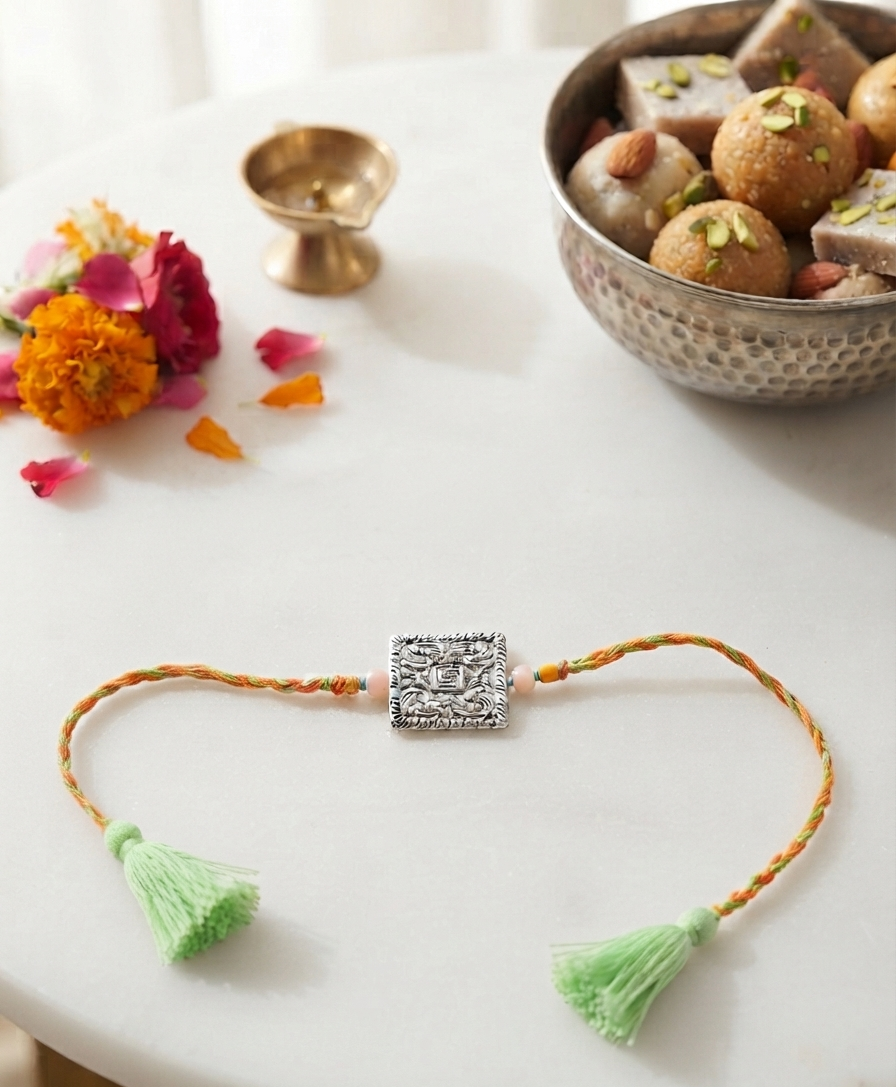 Metal Square rakhi for brother | Big square rakhi for bhai