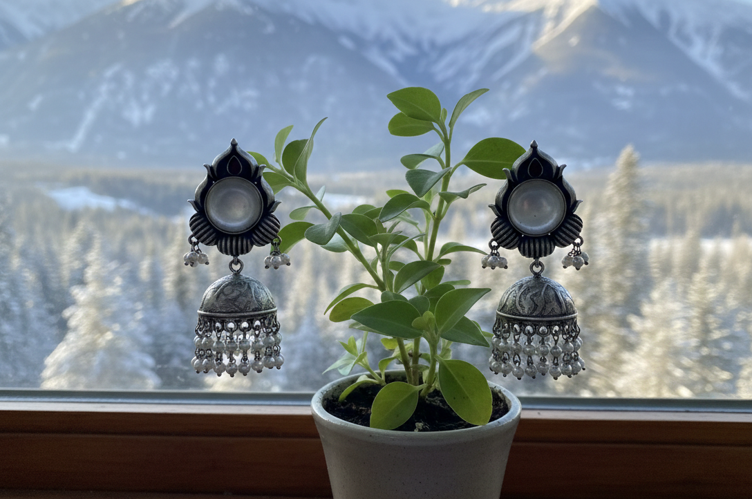 Anandam metal jhumki earrings