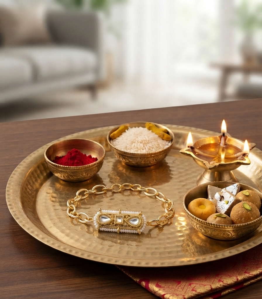 Bracelet Rakhi for Men | Golden Chain Bracelet Rakhi