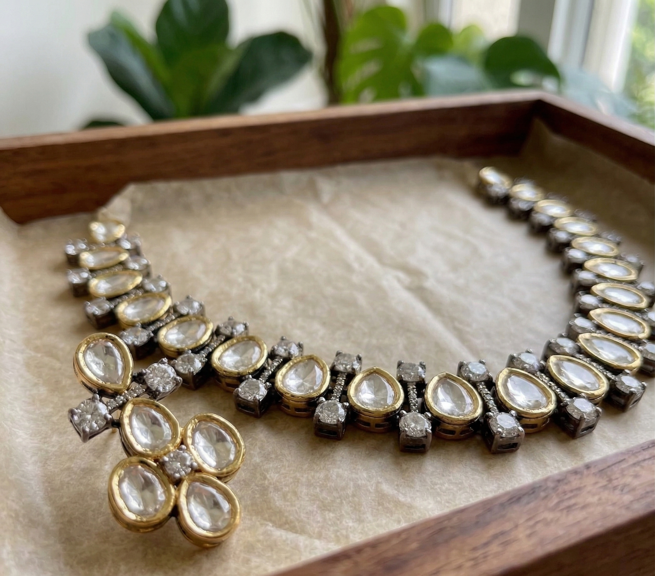 Tatvam mossanite necklace set