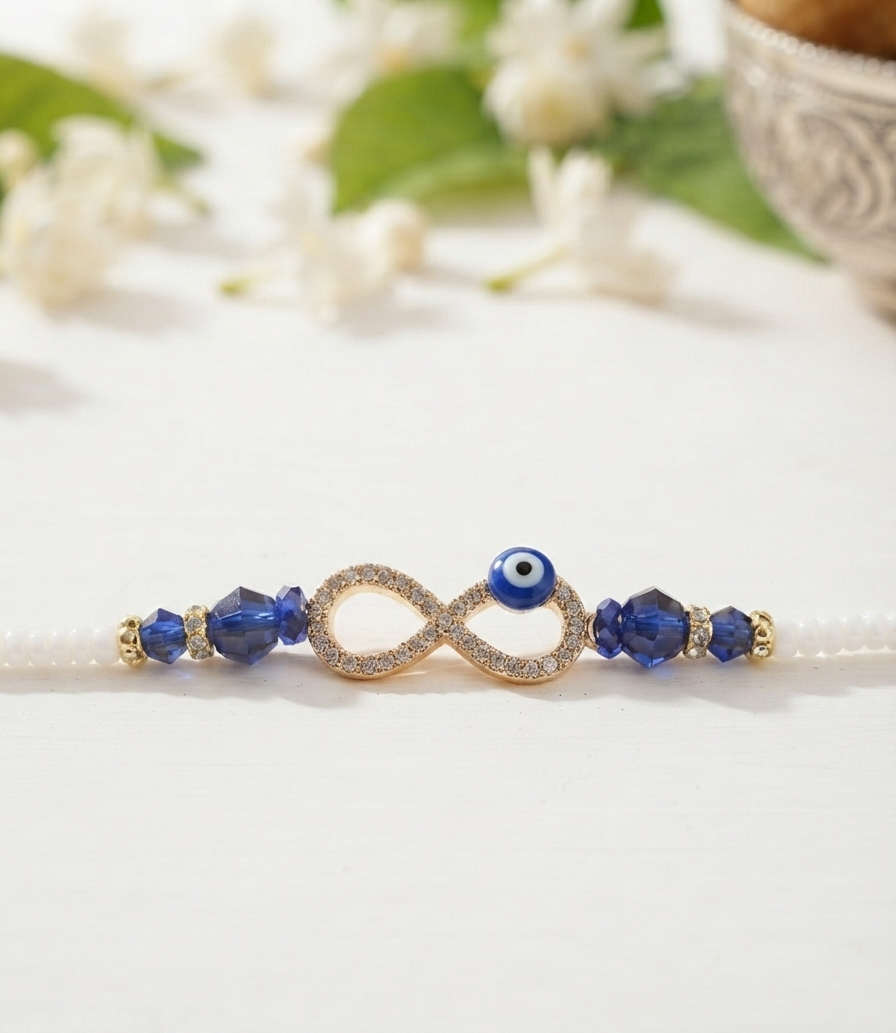 Infinity evil eye rakhi for brother | Infinite brother sister bond
