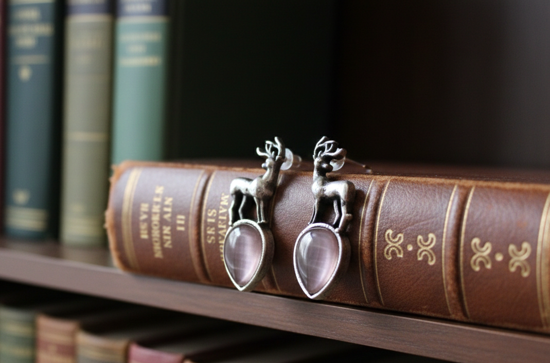 Shloka reindeer stud earrings