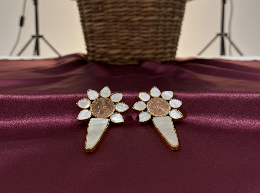 Mani floral statement earrings with a twist of 25 paisa