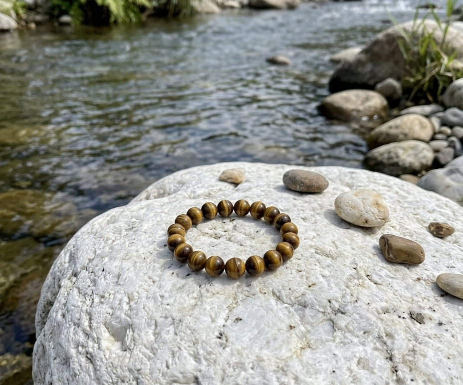 Tiger Eye Natural Stone Bracelet, Unisex, Protection from negative energies
