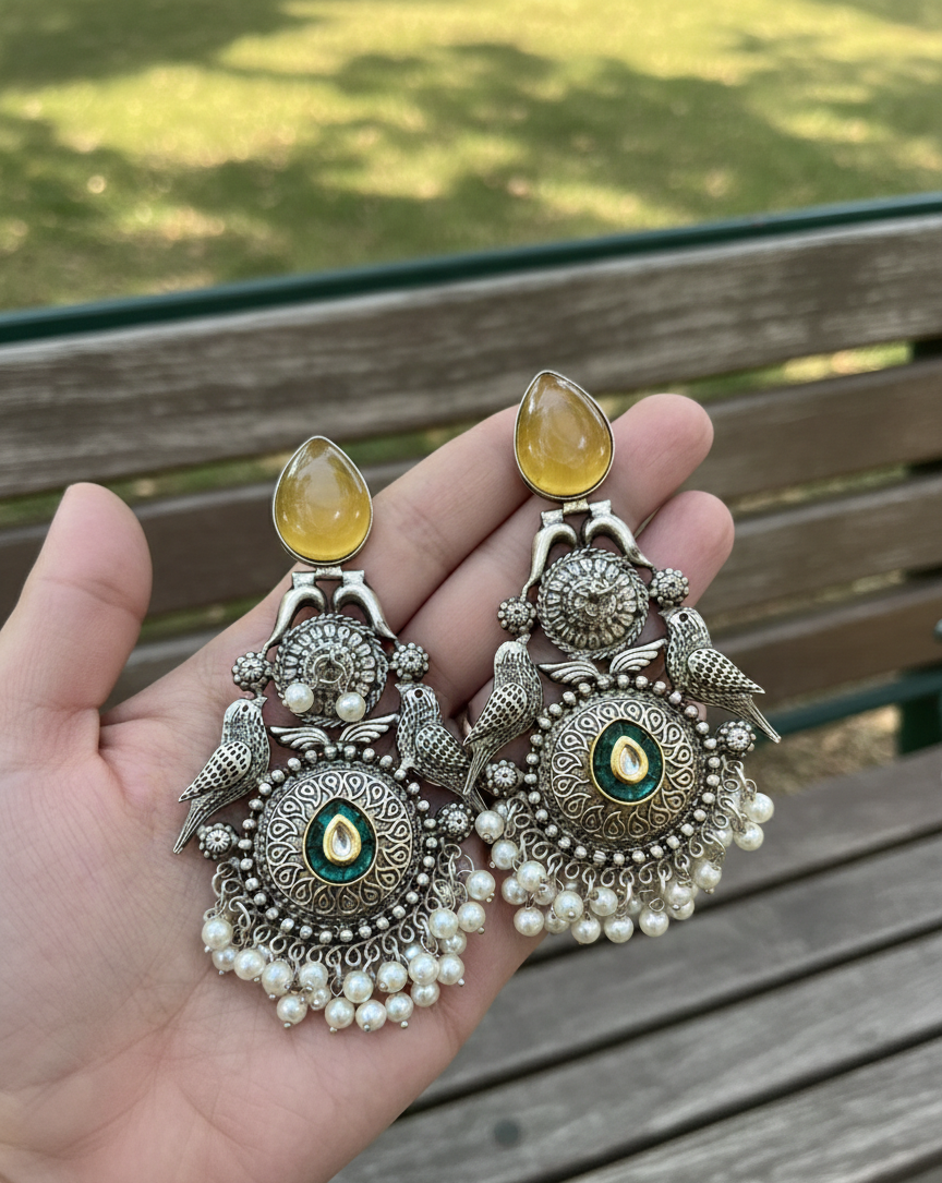 Pihu brass jhumkas