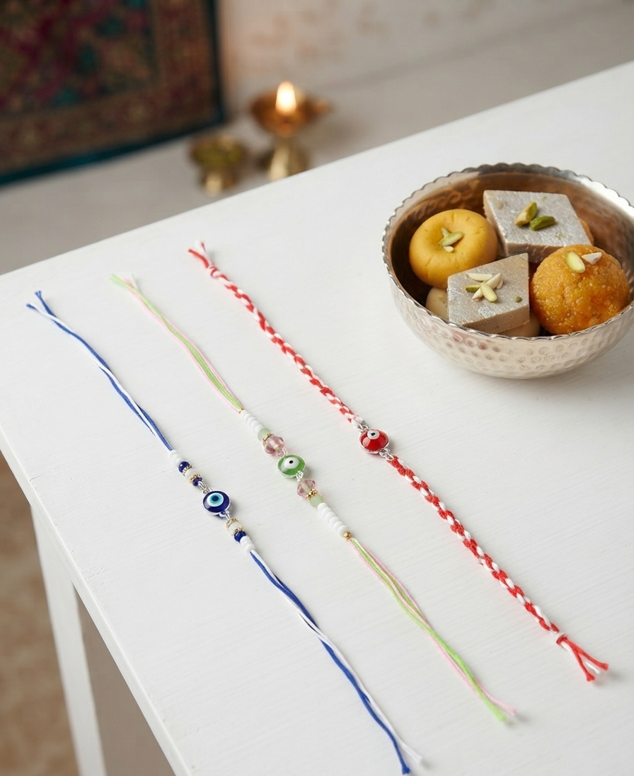 Evil eye rakhis for kids- Pack of 3| Rakhis for Tiny hands