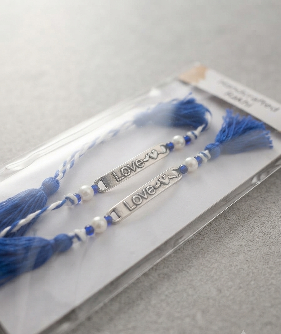 Love rakhi for brothers | Silver color rakhi for brothers