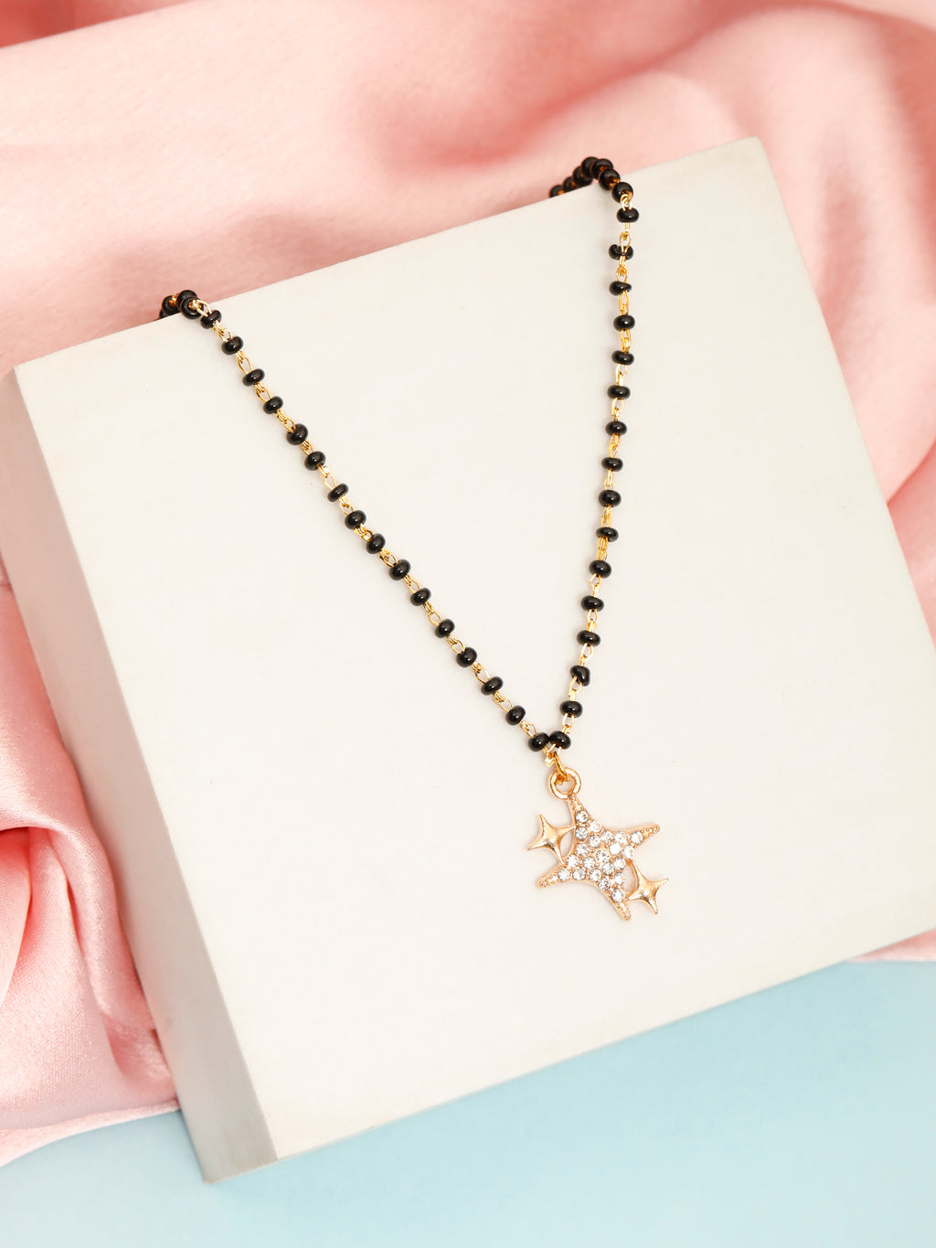 Tara N Tripti Designs - TNT AD Star Mangalsutra for Women, Golden AD star necklace