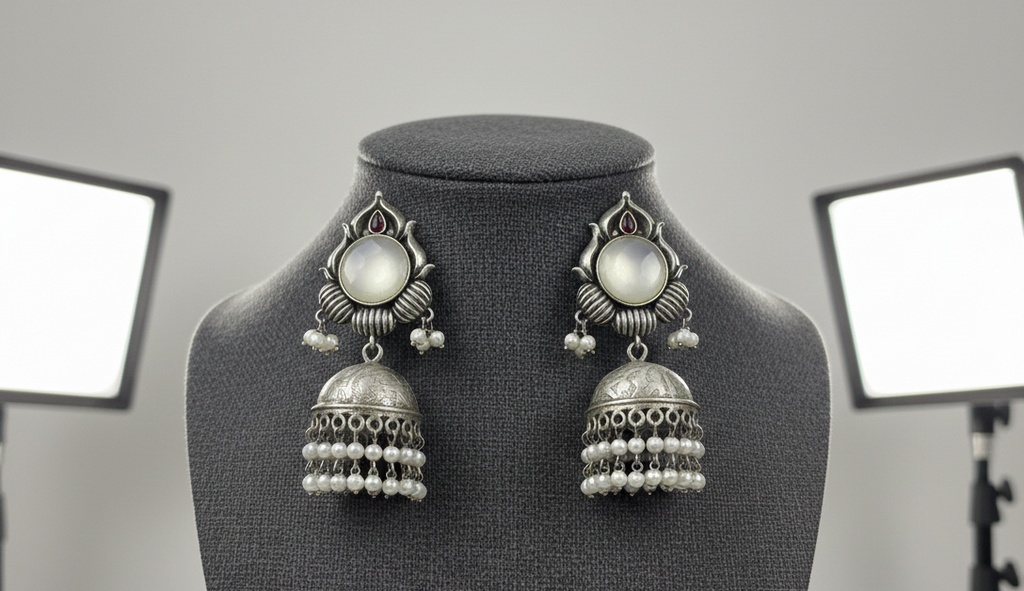 Anandam metal jhumki earrings