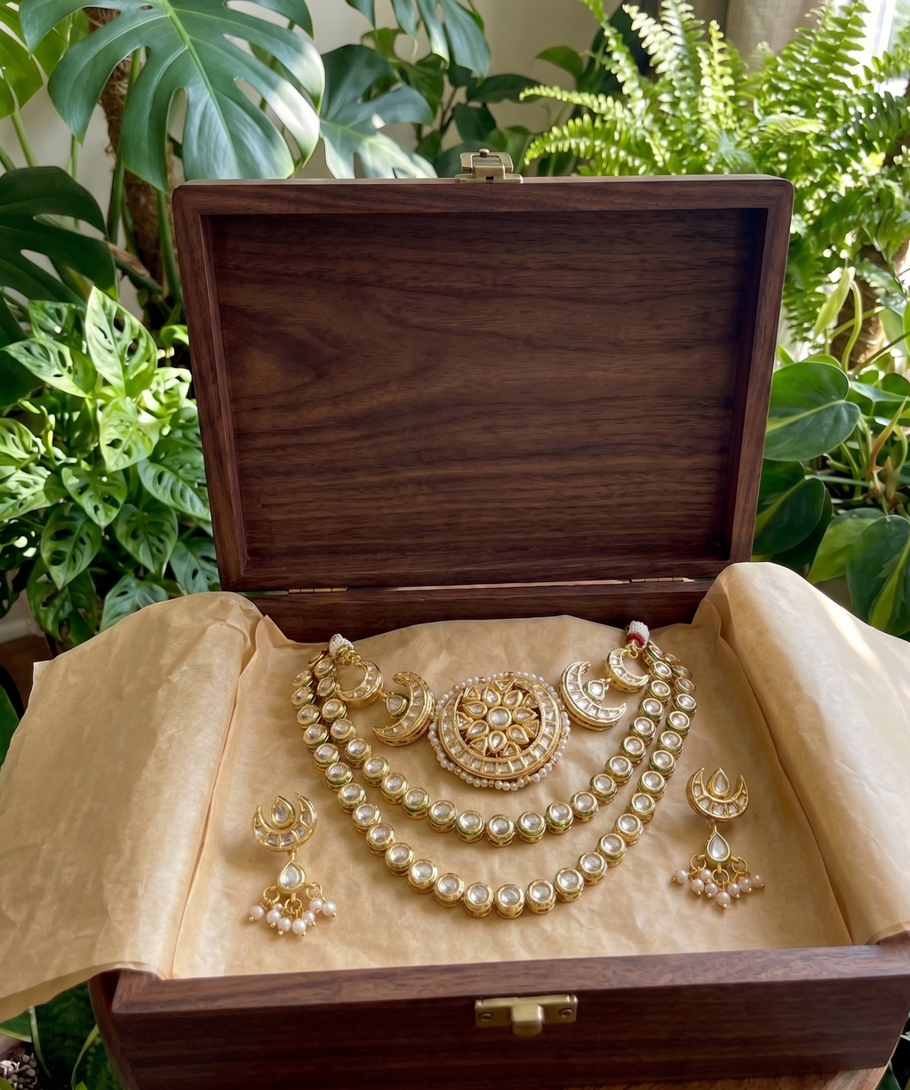 Akshara kundan choker necklace - set of 2 necklaces