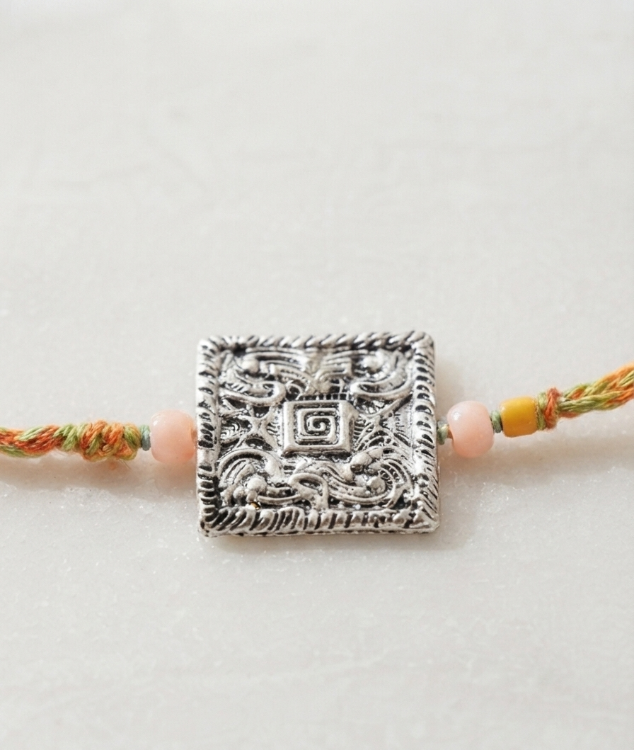 Metal Square rakhi for brother | Big square rakhi for bhai