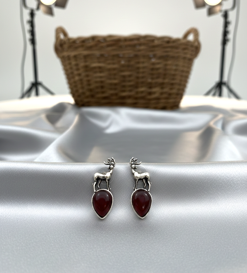 Shloka reindeer stud earrings