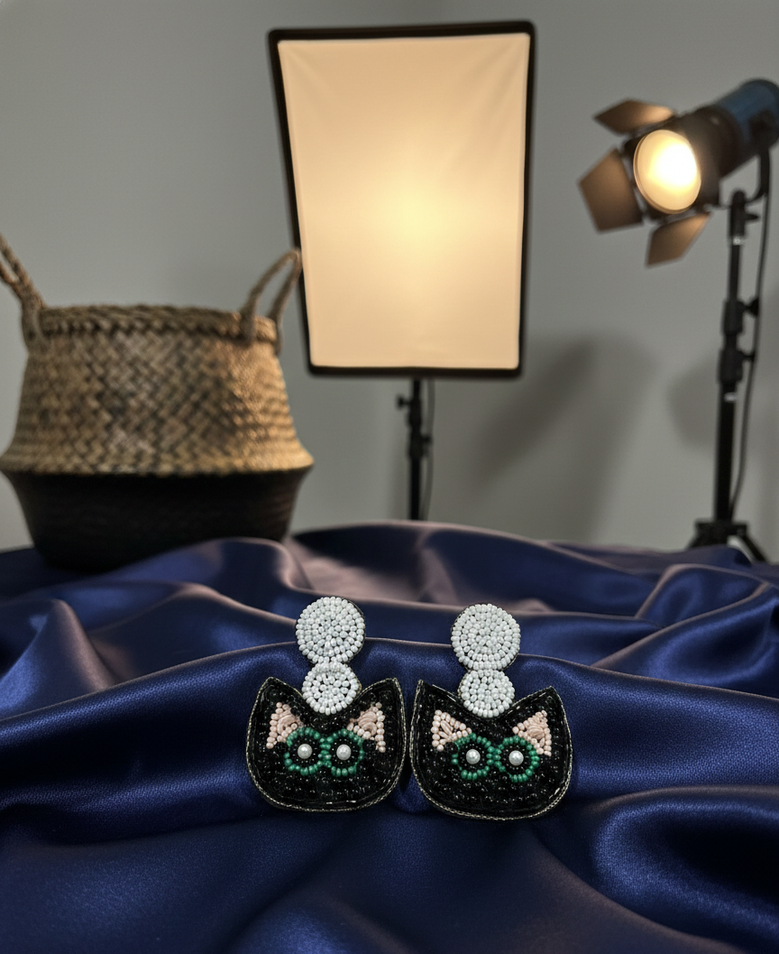 Kat eye Handmade earrings