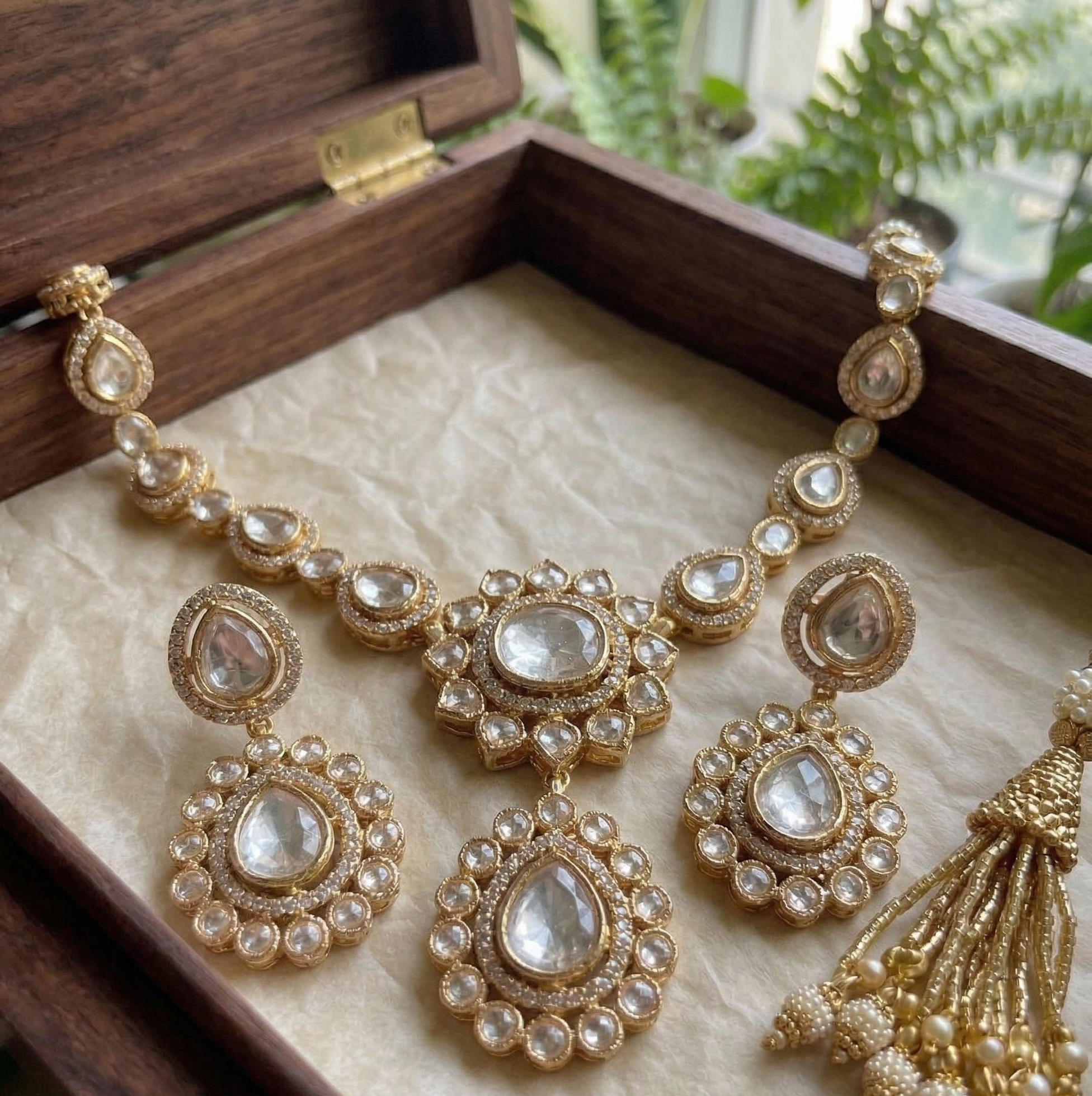 Charan polki necklace set