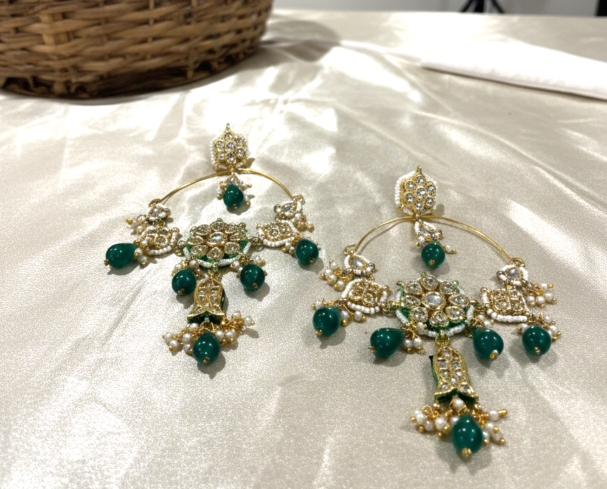 Meenakumari long chandbali earrings