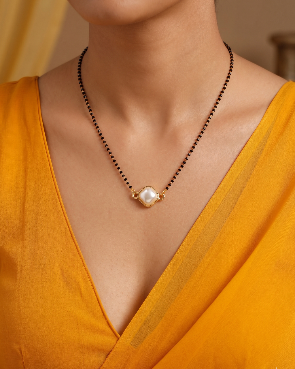 Tara N Tripti Designs - TNT Stylish Pearl Mangalsutra for Women, Multi-Purpose Pendant Necklace with Crystal Beads