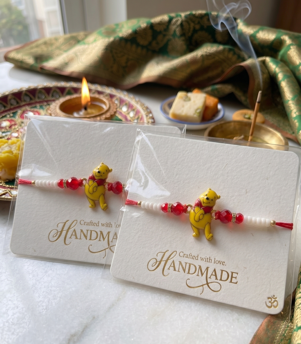 Winnie the Pooh rakhi for kids | Rakhis for tiny hands |Cartoon Character Rakhis for Kids