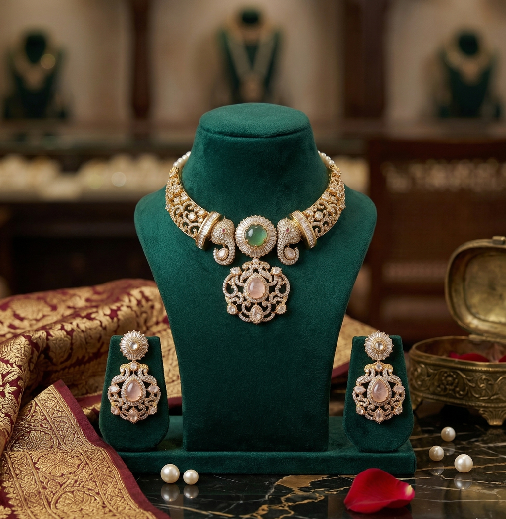 Gajanan American diamond necklace