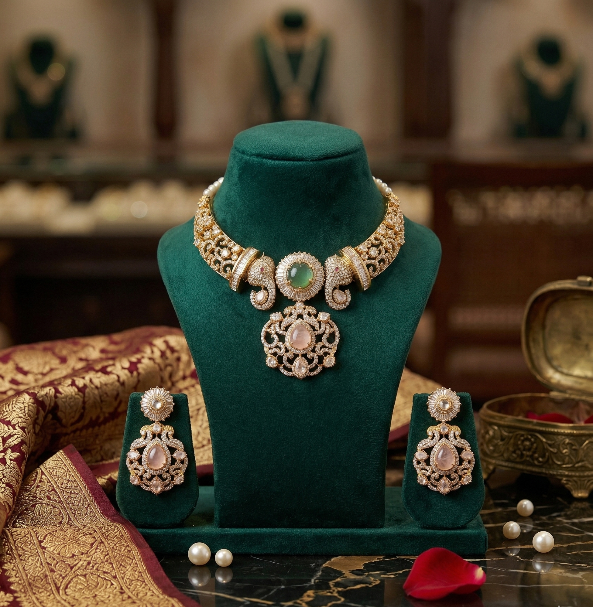 Gajanan American diamond necklace