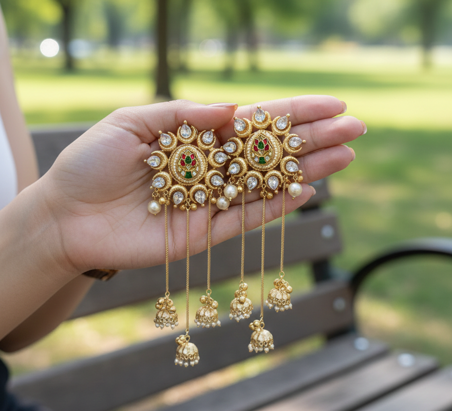 Chandrika Brass Jhumar Earrings