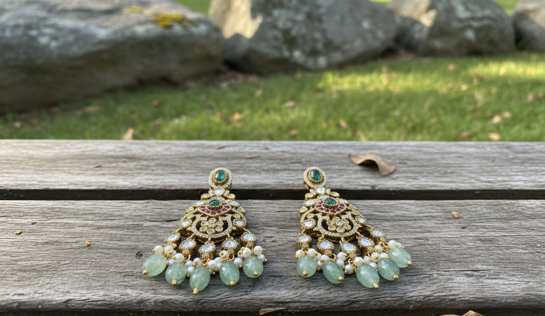 Madhulika AD stone earrings