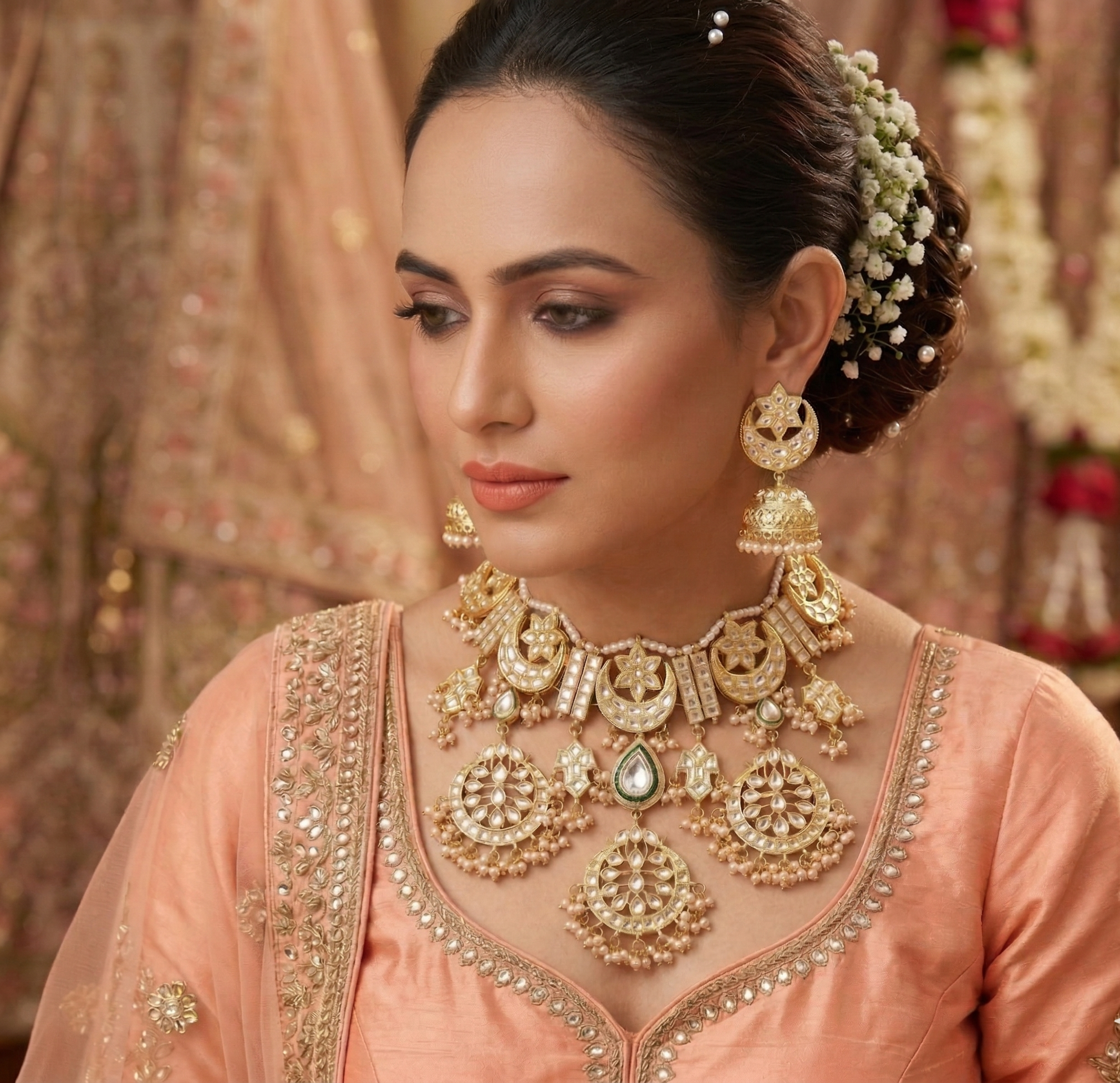 Mohena kundan bridal set