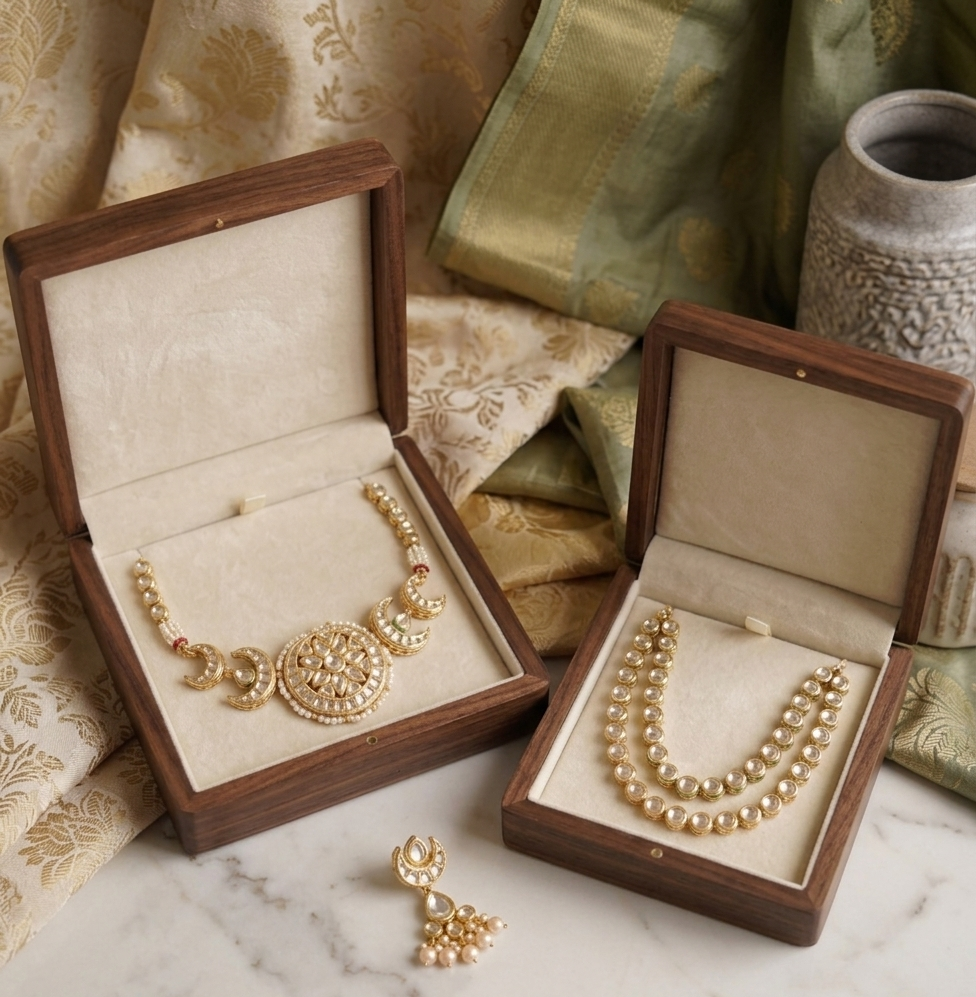 Akshara kundan choker necklace - set of 2 necklaces