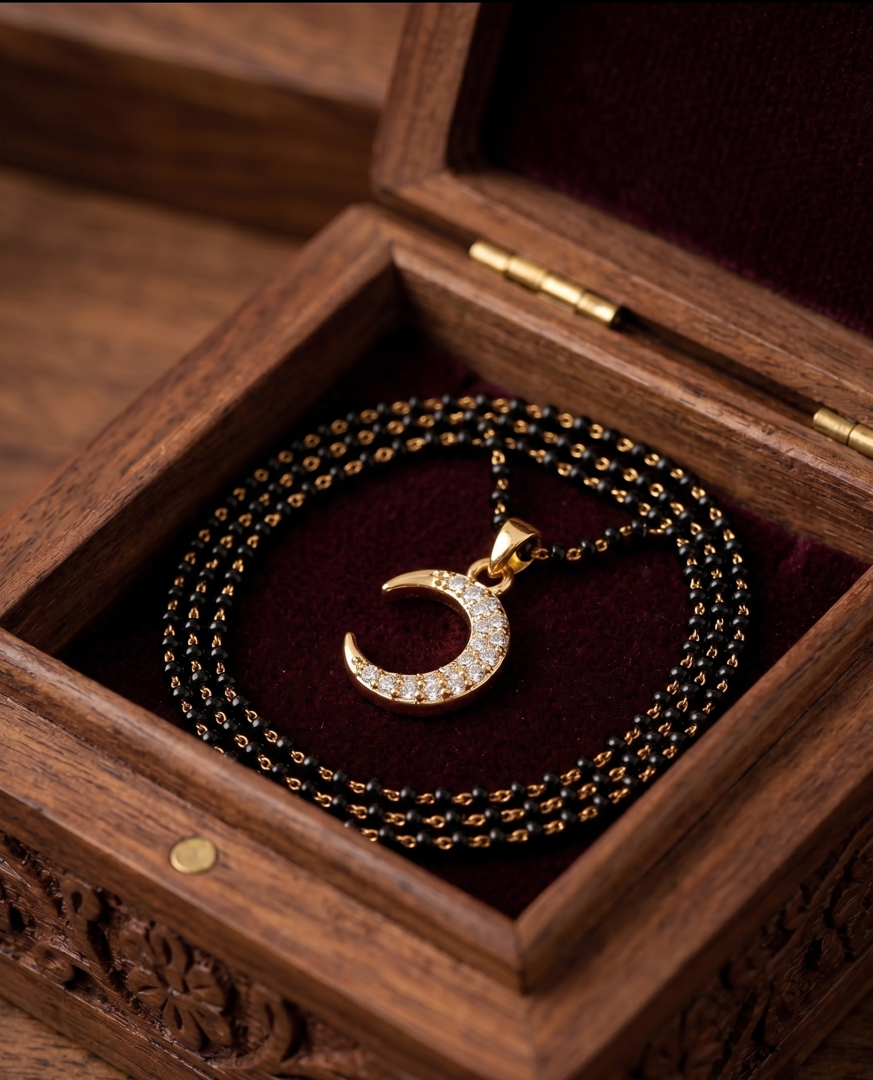 Tara N Tripti Designs - TNT AD Mangalsutra for Women, Crescent necklace