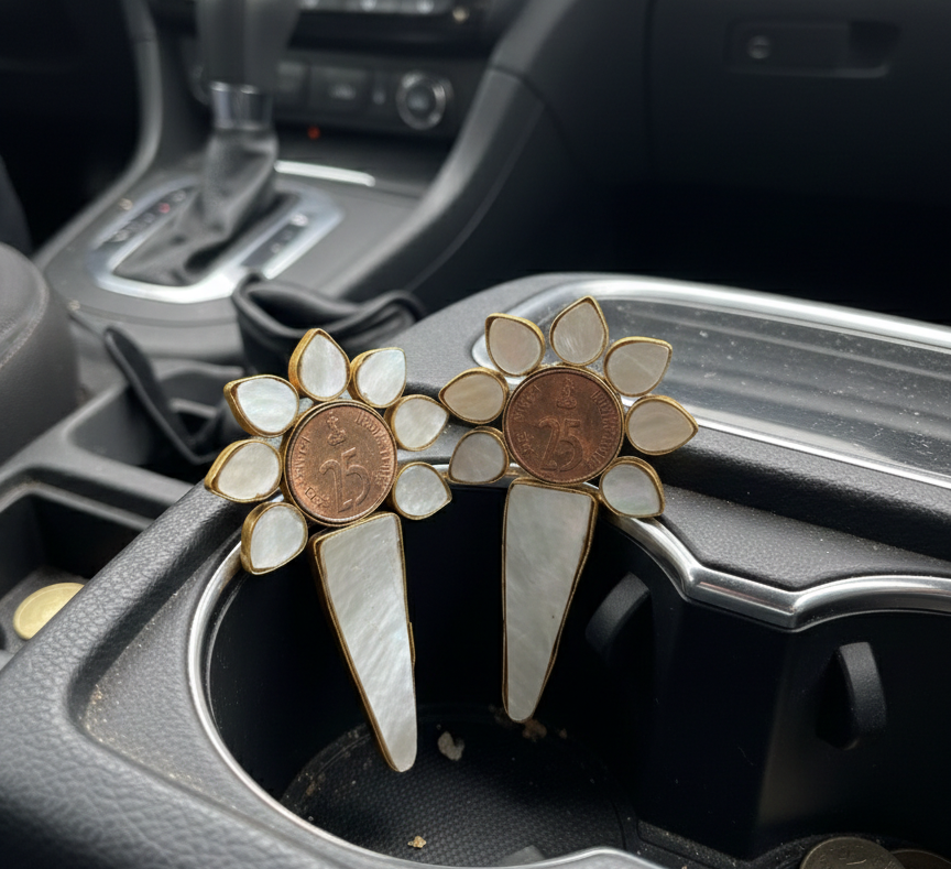 Mani floral statement earrings with a twist of 25 paisa