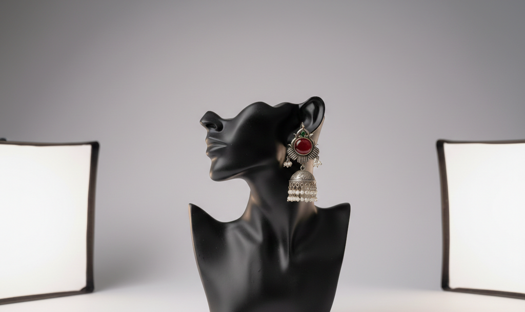 Anandam metal jhumki earrings