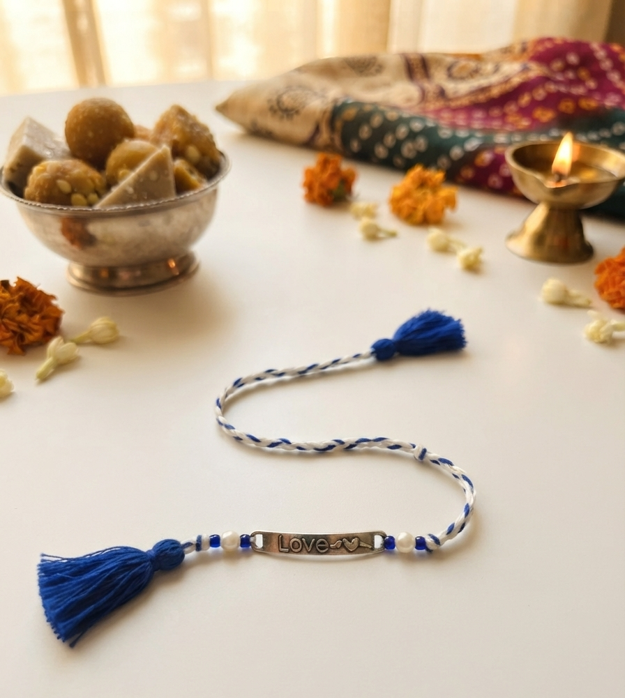 Love rakhi for brothers | Silver color rakhi for brothers