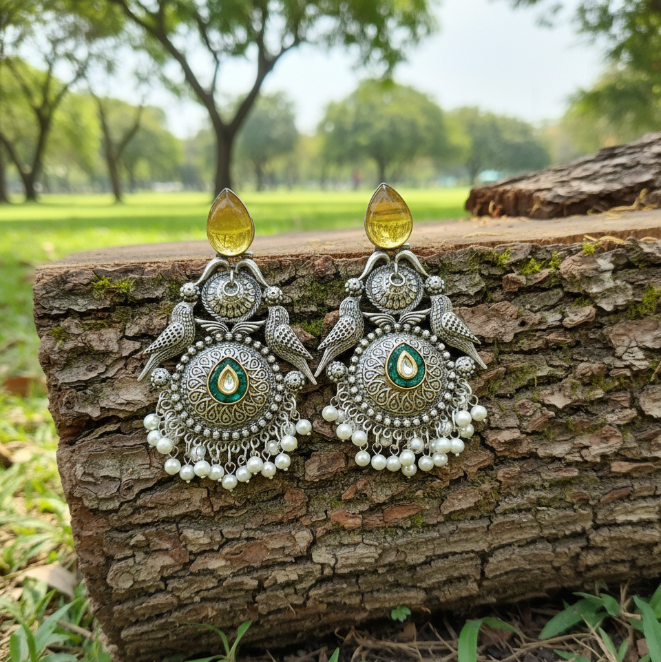 Pihu brass jhumkas