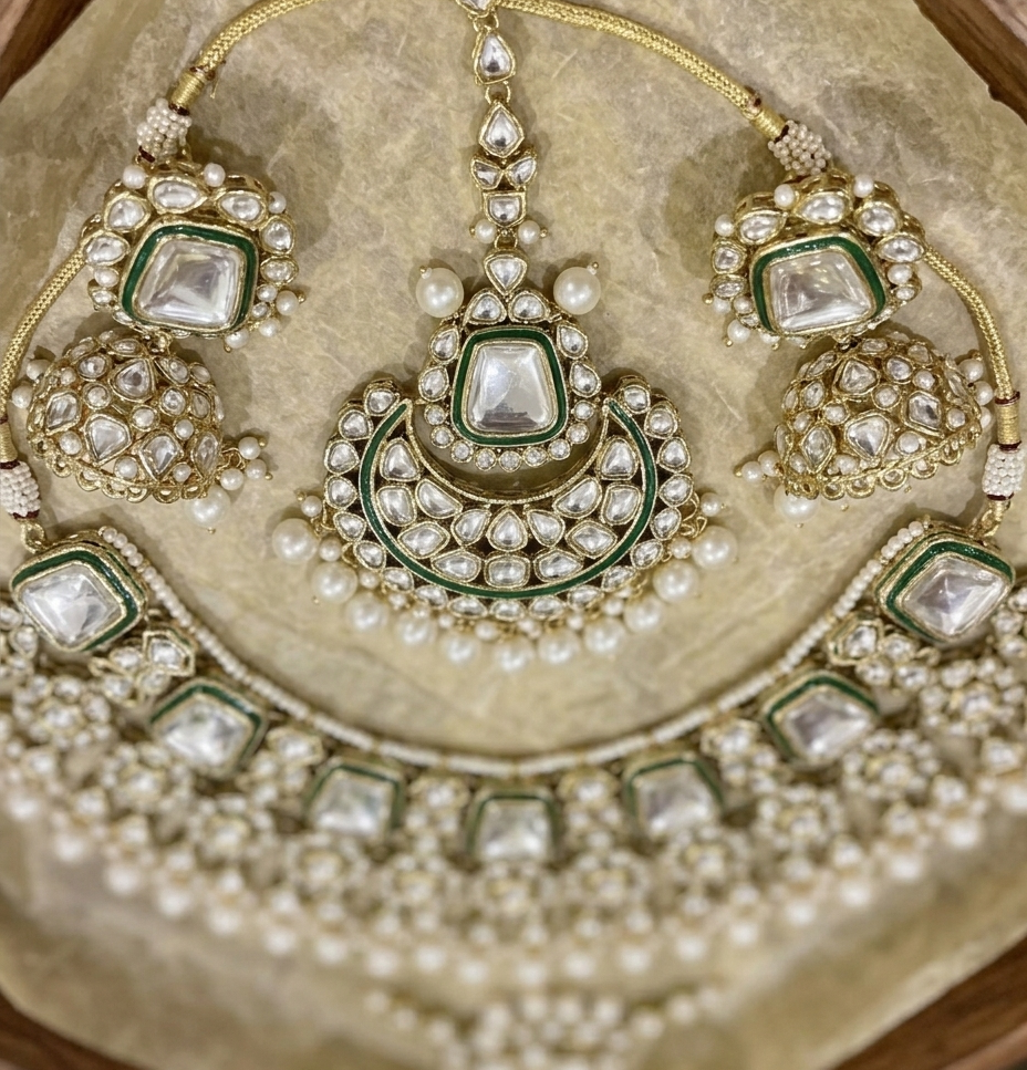 Shafa bridal necklace set - white