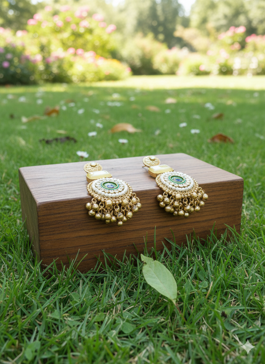 Morni brass jhumar earrings