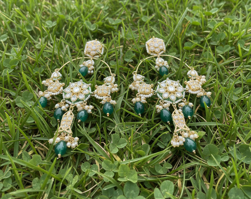 Meenakumari long chandbali earrings