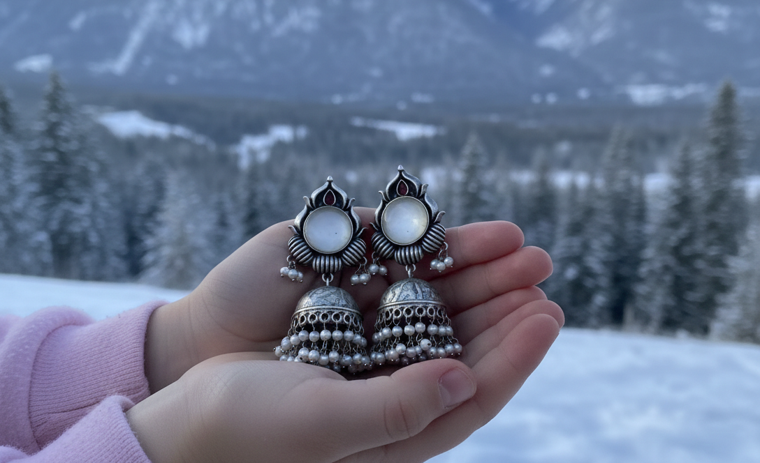 Anandam metal jhumki earrings