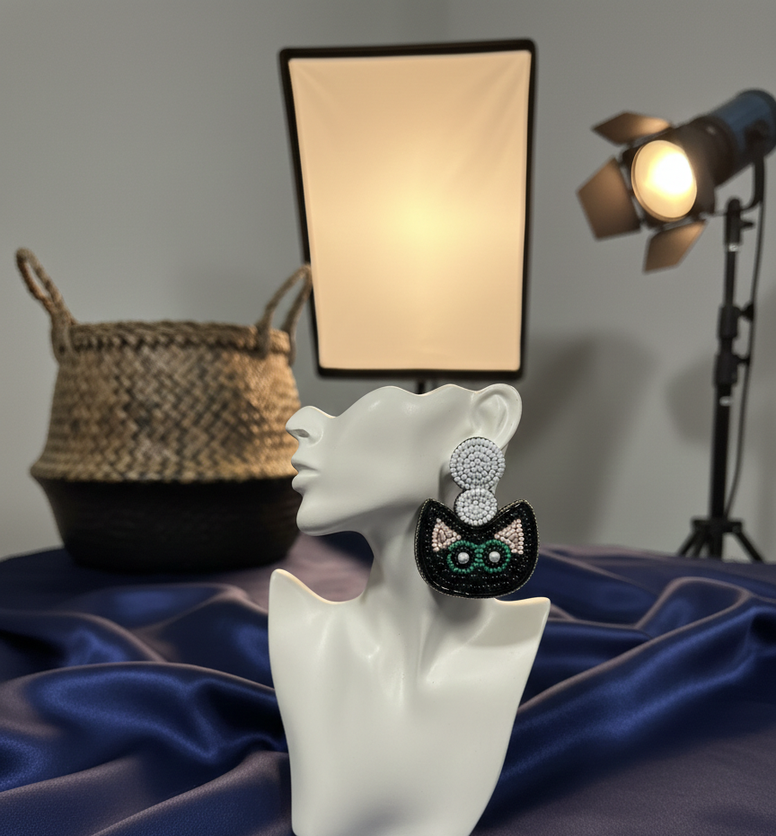 Kat eye Handmade earrings