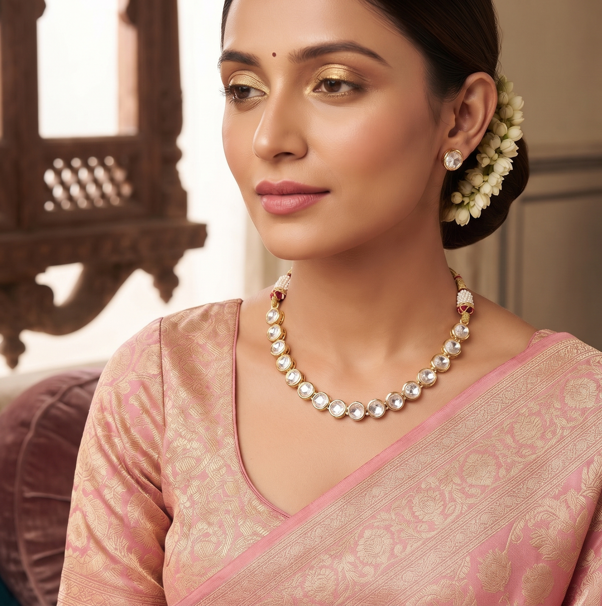 Saba Elegant Crystal Necklace & Earring Set