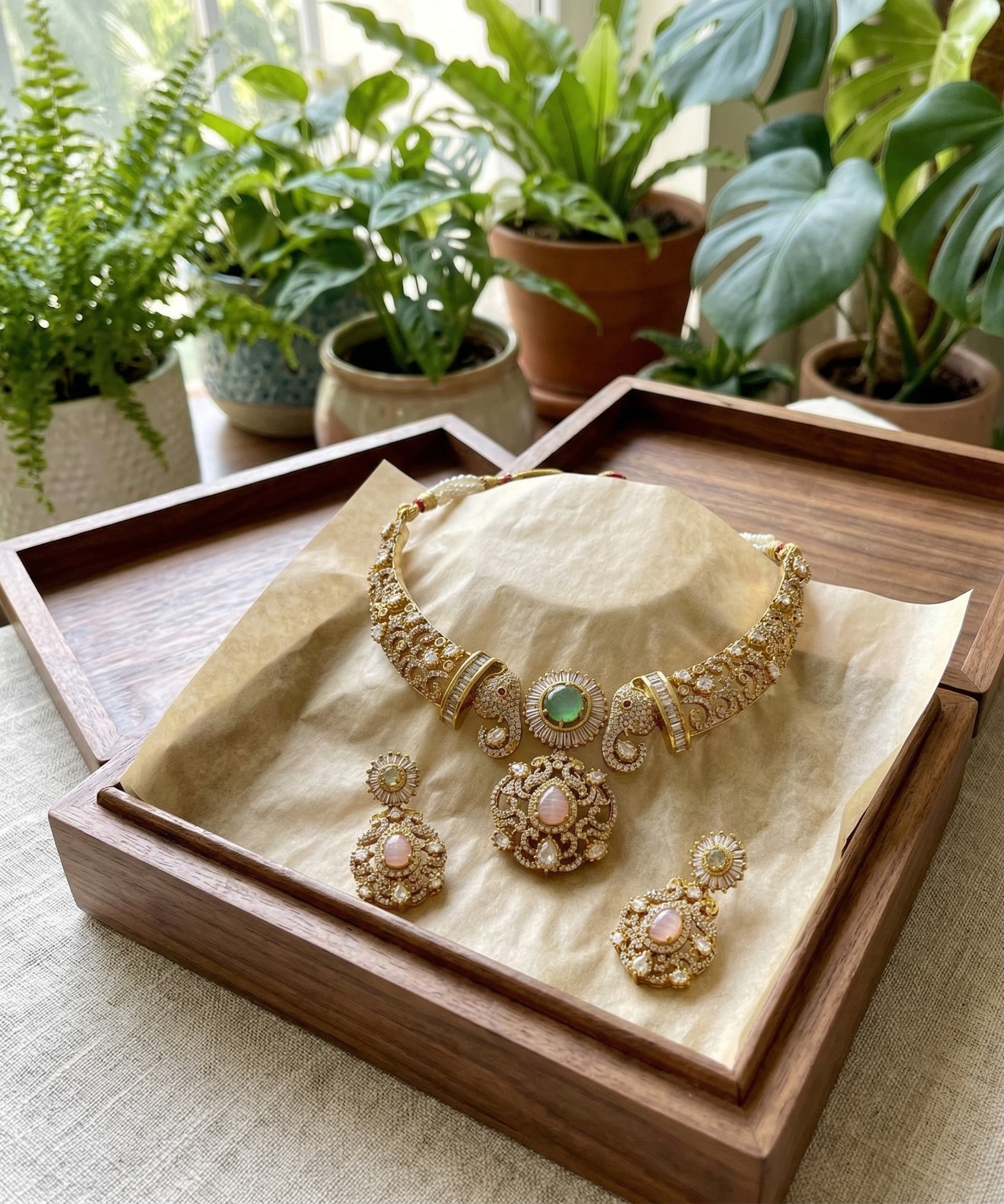Gajanan American diamond necklace