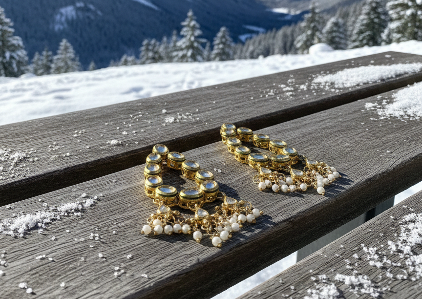 Naina kundan chandbali earrings
