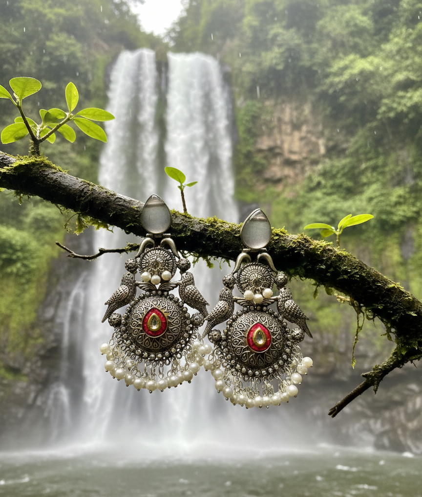 Pihu brass jhumkas
