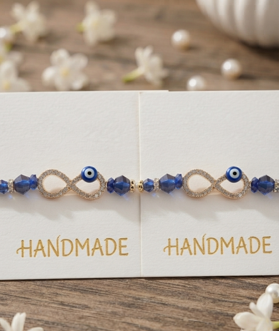 Infinity evil eye rakhi for brother | Infinite brother sister bond