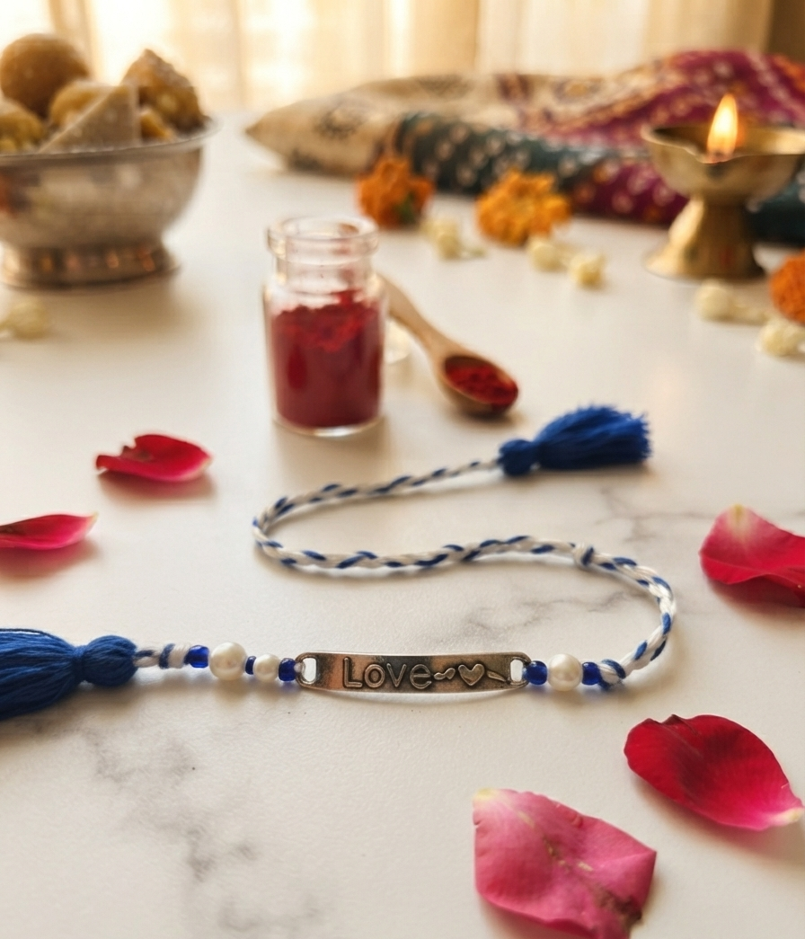 Love rakhi for brothers | Silver color rakhi for brothers